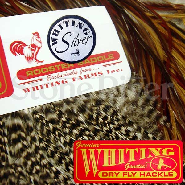 Whiting Silver Grade Midge Rooster Saddles (Dry)