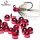 Fulling Mill Slotted Tungten Beads - Metallic Red