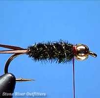 Black & Gold 1 Dozen BH Hot Wire Prince Nymph Wet Fly Trout 