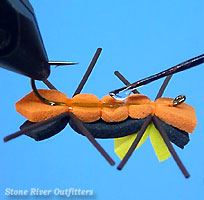 Step 14 - Tying the Chernobyl Ant